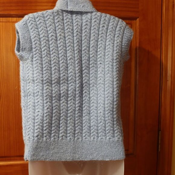 Y2K Baby Blue Sparkly Knit Sweater Vest Medium - Picture 7 of 8
